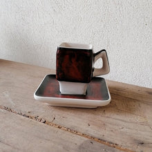 Load image into Gallery viewer, Vintage 1970s Italian Designed Red and Black Mid-Century Modern Ceramic Coffee Set - ShopCurious

