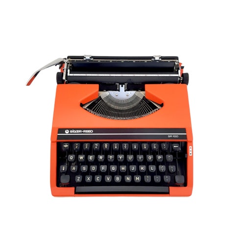 Silver-Reed SR 100 Orange Working Typewriter - shopcurious