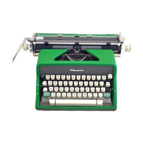 Olympia SM7 Deluxe Green Vintage Typewriter - shopcurious