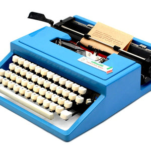 Olivetti Italia 90 Lightblue Portable Typewriter - shopcurious