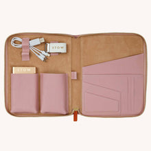 Load image into Gallery viewer, The First Class Leather Tech Case - Dusky Pink &amp; Soft Sand - shopcurious
