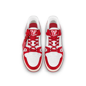 Preloved Louis Vuitton Trainers in Red and White - shopcurious