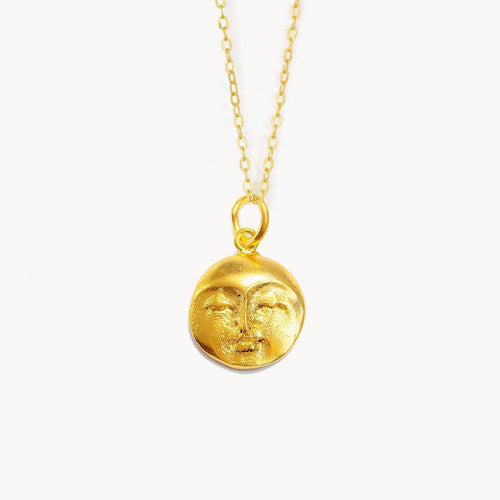 Moon Face Gold Pendant - ShopCurious